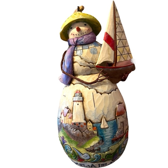 Jim Shore 5'' Cool Coastal Snowman Ornament 2009 Amelia Island 4014871 - Picture 1 of 5